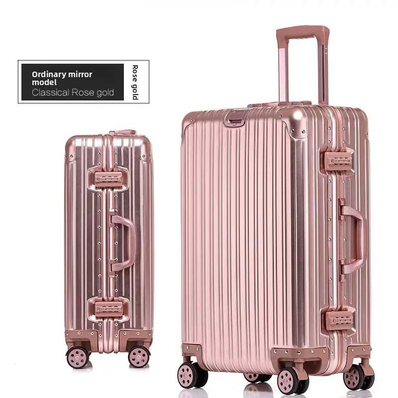 klqdzms bagage de voyage de haute qualité en alliage d'aluminium et de magnésium, grande capacité, valise de voyage de 20 pouces, sac de voyage d'affaires