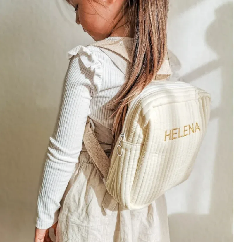 mini sac à dos personnalisé avec nom brodé pour enfants, adapté pour l'école maternelle, cadeau d'anniversaire unique