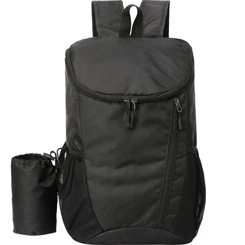 sac dos oxford université bleu bandes gris noires motif géométrique poches zippées grande poche latérale petit sac pliable imperméable sport voyage