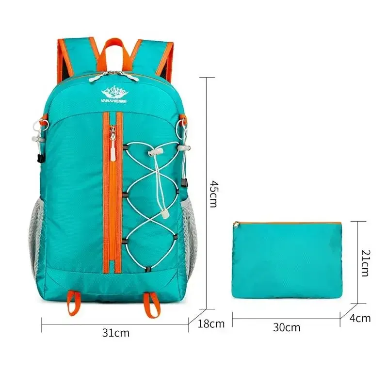sac à dos de voyage pliant de grande capacité, ultraléger pour sports de plein air avec bretelles respirantes pour voyager et randonnée