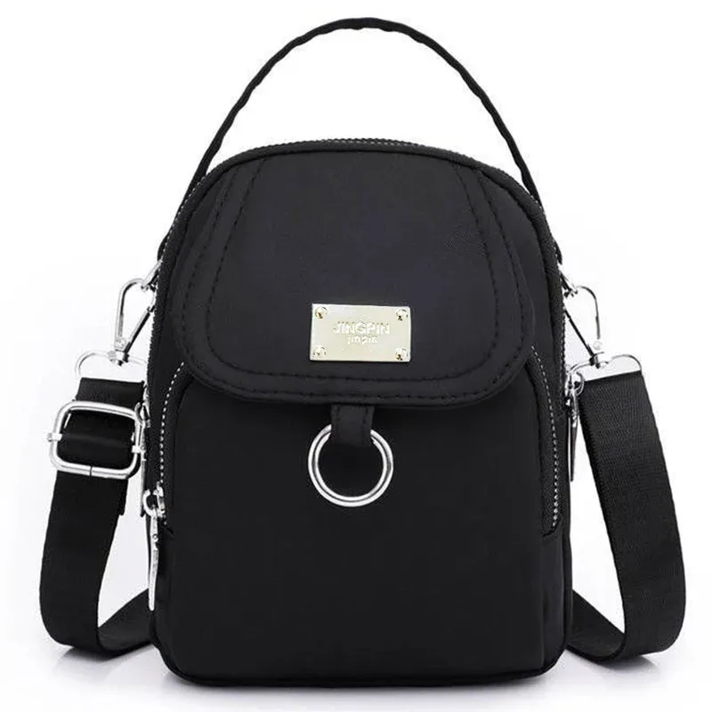 sac à dos convertible compact grace, sac en nylon léger de couleur unie avec large bandoulière amovible