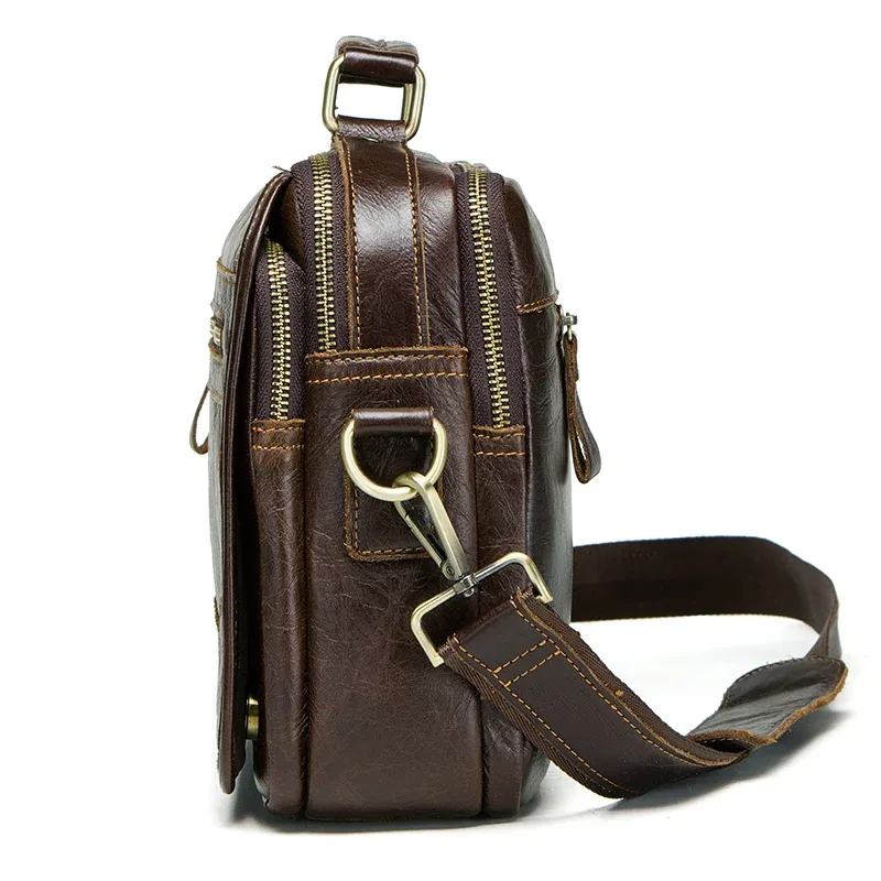 contact's – sac messager en cuir de vache pour hommes, sacoche pour hommes, sacs à bandoulière masculins, grands sacs à bandoulière décontractés