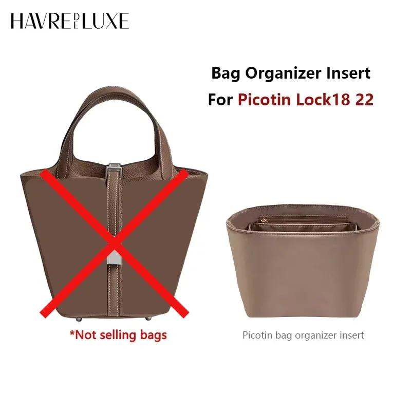 organisateur de sac pour picotin 18 22, insert de rangement en nylon, support de forme, doublure intérieure, accessoires de modification pour sacs, pour un rangement ordonné et soigné