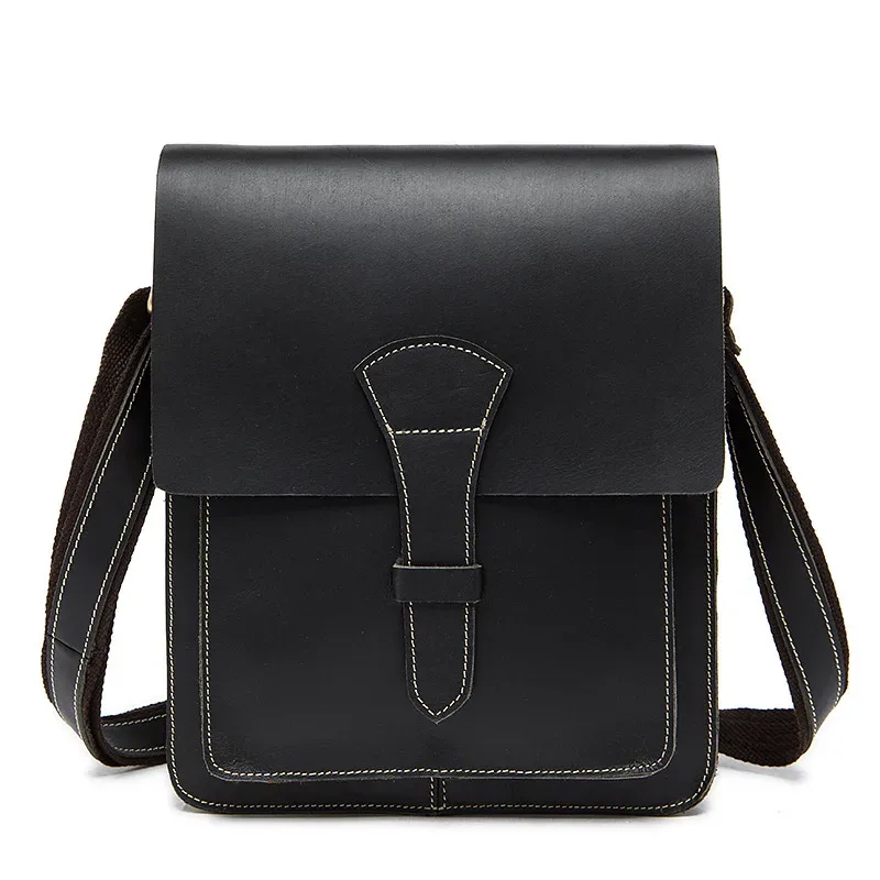 sac à main en cuir véritable pour hommes, fil fou cheval, sacs rétro mode, épaule vintage vache, sacoches, mallette d'affaires