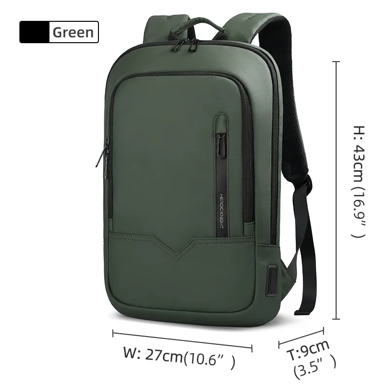 sac à dos heroic knight pour ordinateur portable de 14 pouces, sac à dos multifonctionnel pour hommes, étanche, avec chargement usb, pour le travail et les voyages
