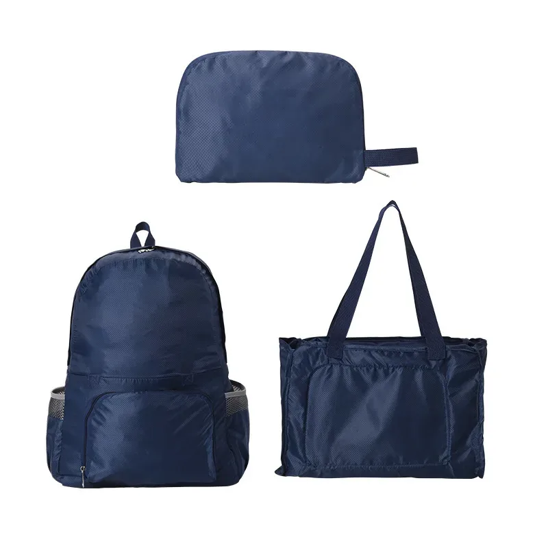 nouveau sac à dos de voyage multifonctionnel double pliable de conception avec sac d'école extérieur étanche 2025