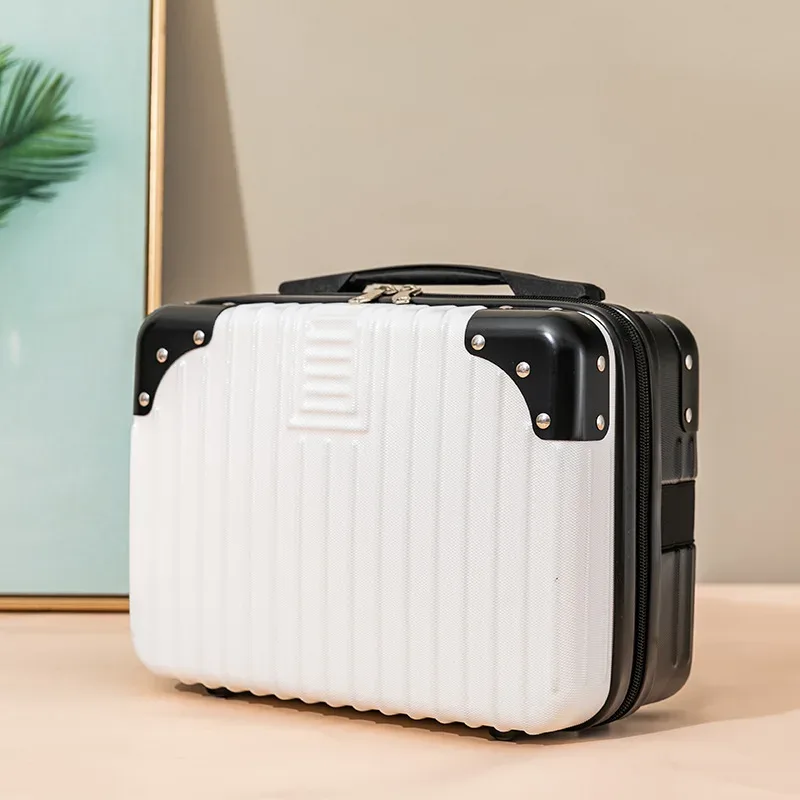 mini valise cosmétique étanche à la main pour enfants, valise d'embarquement légère, trousse de maquillage, 14"