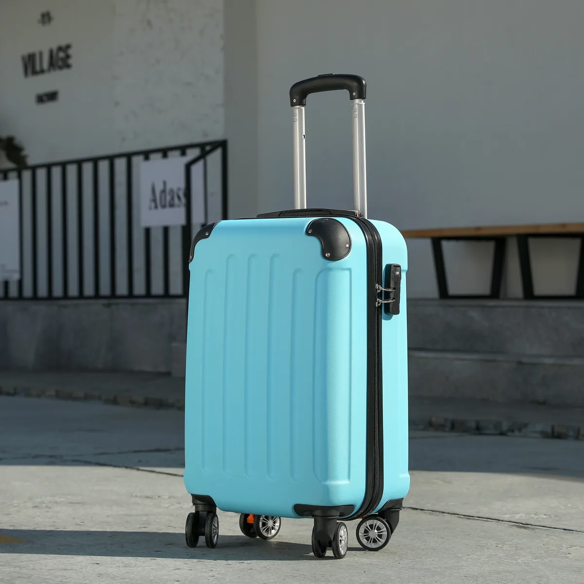 valise abs toupie lilas argentée dorée rose pastel vert menthe voyage trousse toilette leger grande capacite