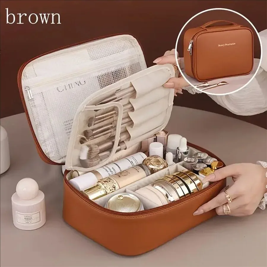 nouvelle trousse de toilette pour femme, sac de rangement portable, grande capacité, trousse de maquillage de luxe, organiseur de voyage, accessoires essentiels