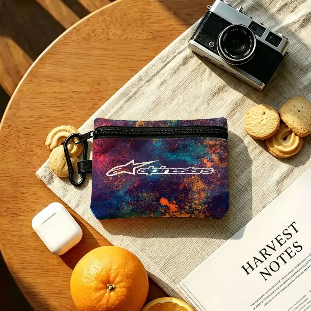 petite pochette multifonctionnelle en tissu oxford avec logo alpinestars, avec crochet, mini porte-monnaie, sac de rangement pour écouteurs
