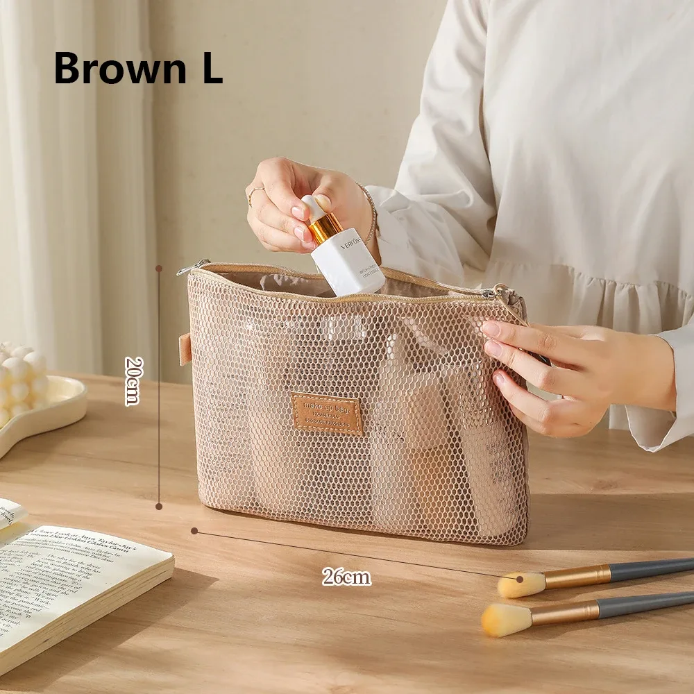 petit sac de rangement de maquillage transparent en maille, oreiller, rouges à lèvres, sac de toilette cosmétique, pochette de grande capacité, mini sac de rangement pour femmes, pochette