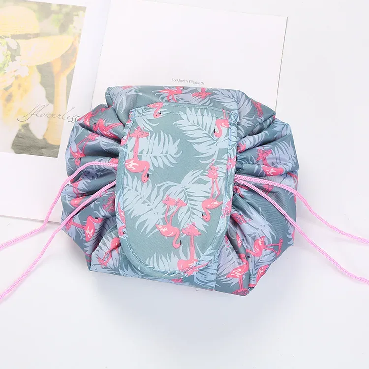 sac à cosmétiques à cordon de serrage pour femmes, sac de rangement de voyage, sac de maquillage, organisateur, pochette de maquillage portable étanche, trousse de toilette et de beauté