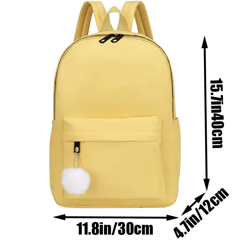 sac à dos décontracté tendance, plusieurs couleurs, haute capacité, décor pom-pom, haute qualité pour femmes, école, sortie quotidienne, trajet