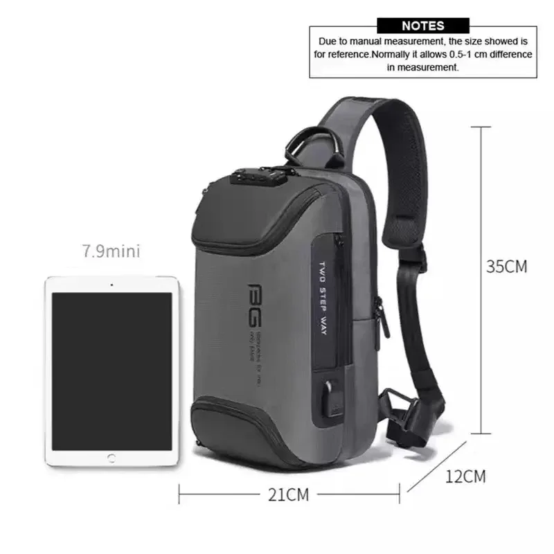 bange nouveau modèle classique sac bandoulière antivol pour homme, léger, avec port usb, pour affaires et extérieur