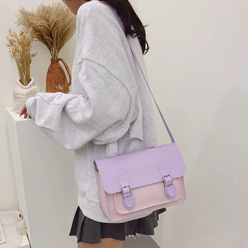 sac cambridge en cuir pu personnalisé, bricolage, couture à la main pour femmes, sac à bandoulière, kit semi-fini coloré