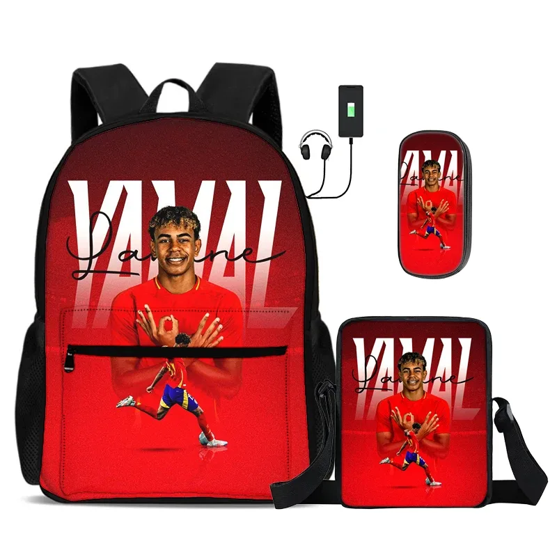 sac dos nylon motif joueur football rouge blanc noir activité sportive bandoulière arquée intérieur informatique