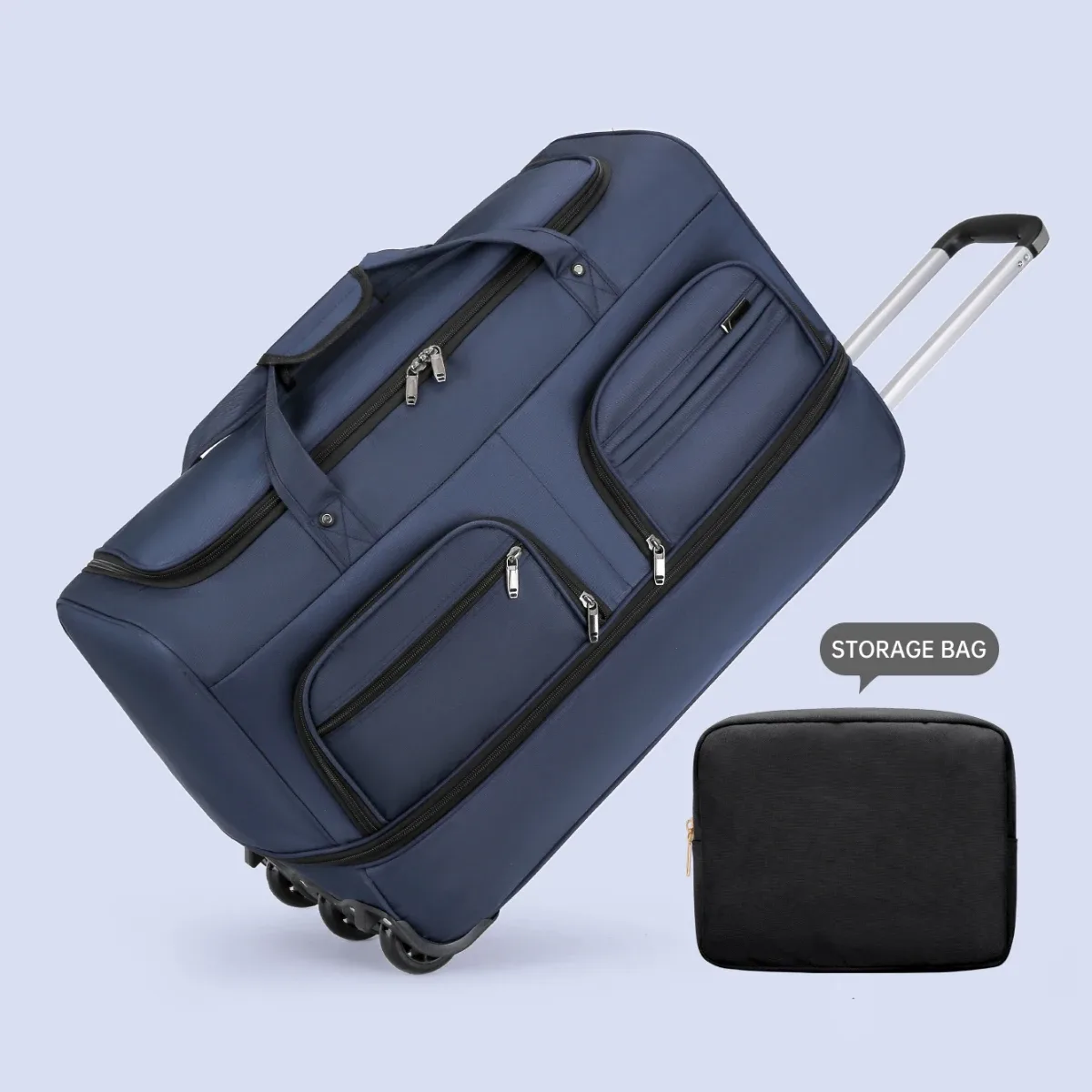 sac de voyage pliable pour bagages enregistrés, avec poignée, sac de rangement à roulettes, sac de voyage pour hommes, grande capacité.