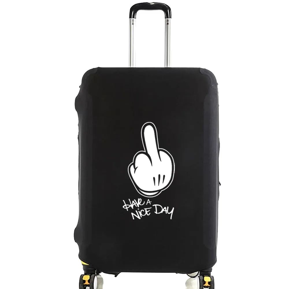 juste de bagage unisexe avec motif de série d'images blanches, sacs à poussière élastiques, valise à roulettes, étui à la mode, accessoires de voyage, 18 "-28"