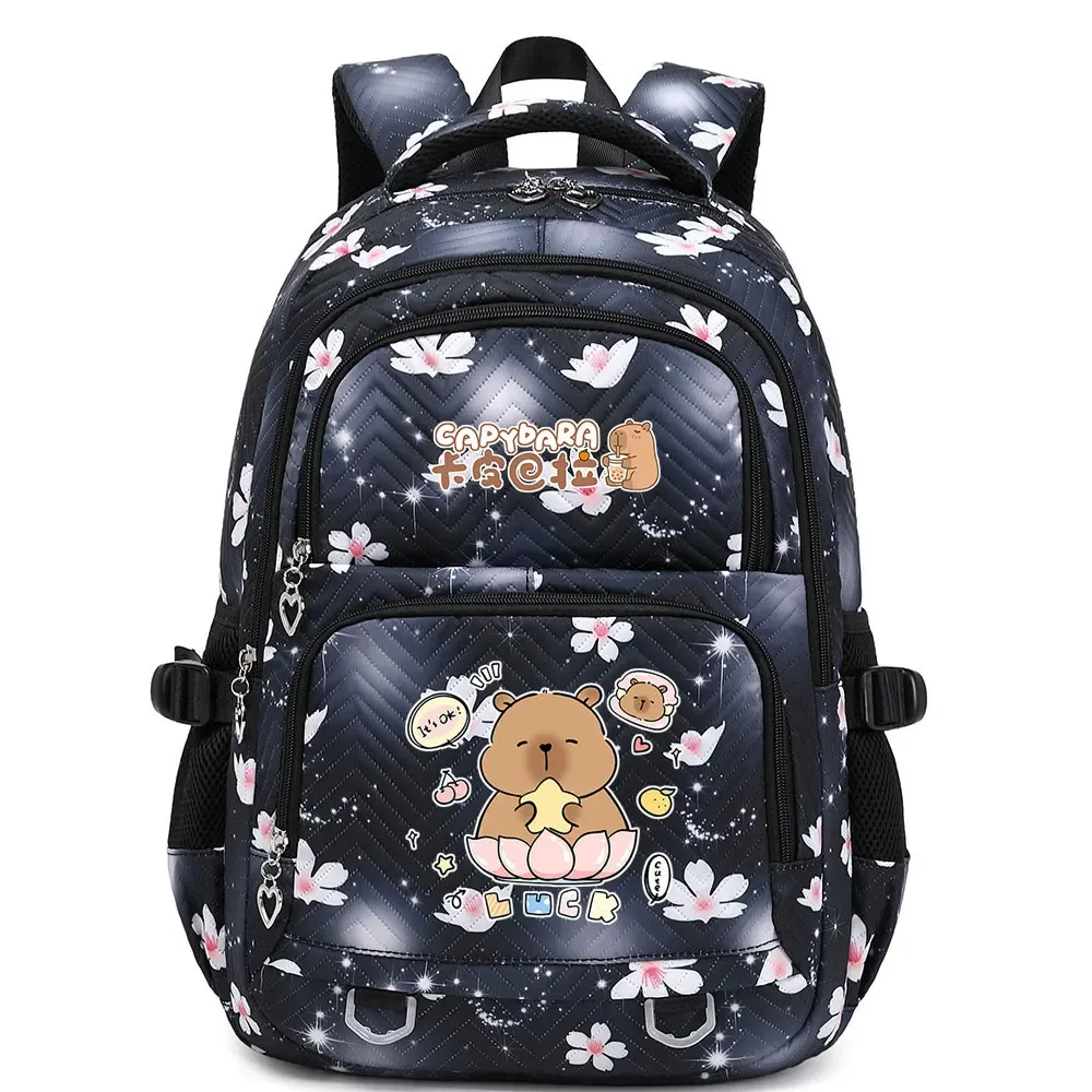 mignon capybara étudiant sac à dos étanche filles enfants retour à l'école livre sacs adolescents cartables femmes voyage sac à dos mochila