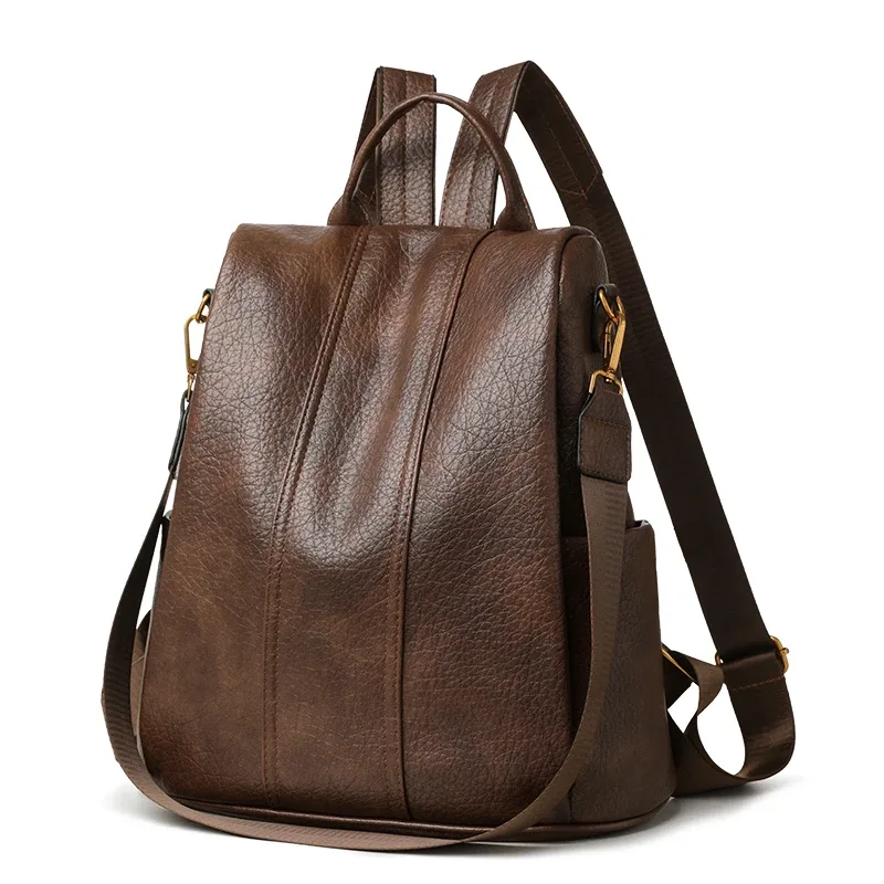 sac à dos en cuir imperméable antivol pour femmes, sacs à bandoulière multifonctionnels de grande capacité pour filles, sacs à dos de voyage mochilas 2026
