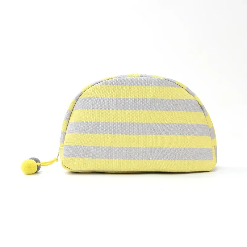 sac de rangement cosmétique rayé personnalisé avec logo imprimé, grande capacité, sac de rangement dopamine, sacs de rangement cosmétiques de voyage simples et tendance