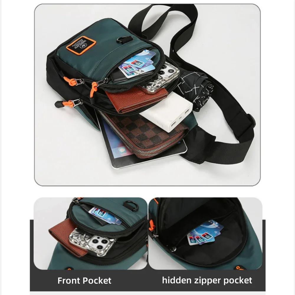 sac de poitrine pour hommes, sac à main léger en tissu oxford, sac à bandoulière élégant et décontracté, sacs de taille pour hommes