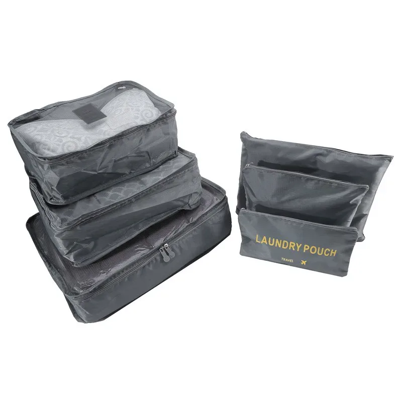 organisateur voyage polyester bleu transparent rectangulaire poignée intégrée fleurs léopard motif lettre format rangement vêtements chaussures compression