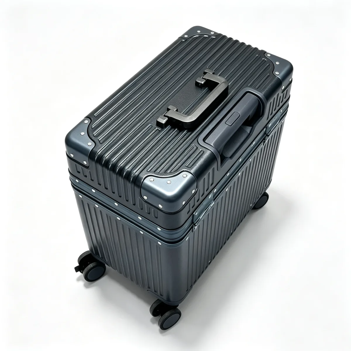 nouvelle valise à ouverture supérieure 18 pouces, bagage à roulettes de cabine avec cadre en alliage d'aluminium, serrure tsa, coque rigide en pc