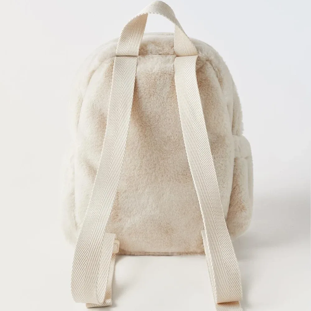 sac à dos en peluche beige personnalisé pour femme et enfant, carotte mignonne, lapin face ear, sac cadeau brodé avec nom