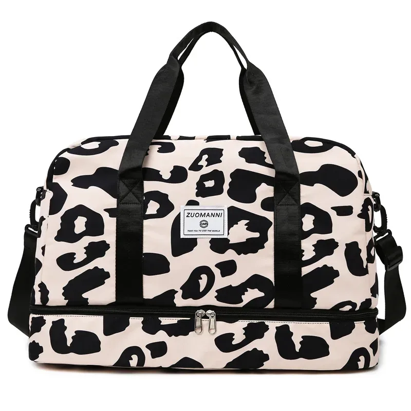 sac de voyage imperméable et tendance pour le sport, sac de rangement portable en nylon pour vêtements de sport pour femmes, pochette de gym multifonctionnelle avec séparation sec/humide.