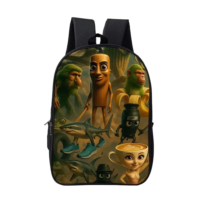 sac à dos scolaire pour garçons et filles, durable et souple, pour livres, motif dessin animé, anime, jeu, style italien brainrot, pour enfants