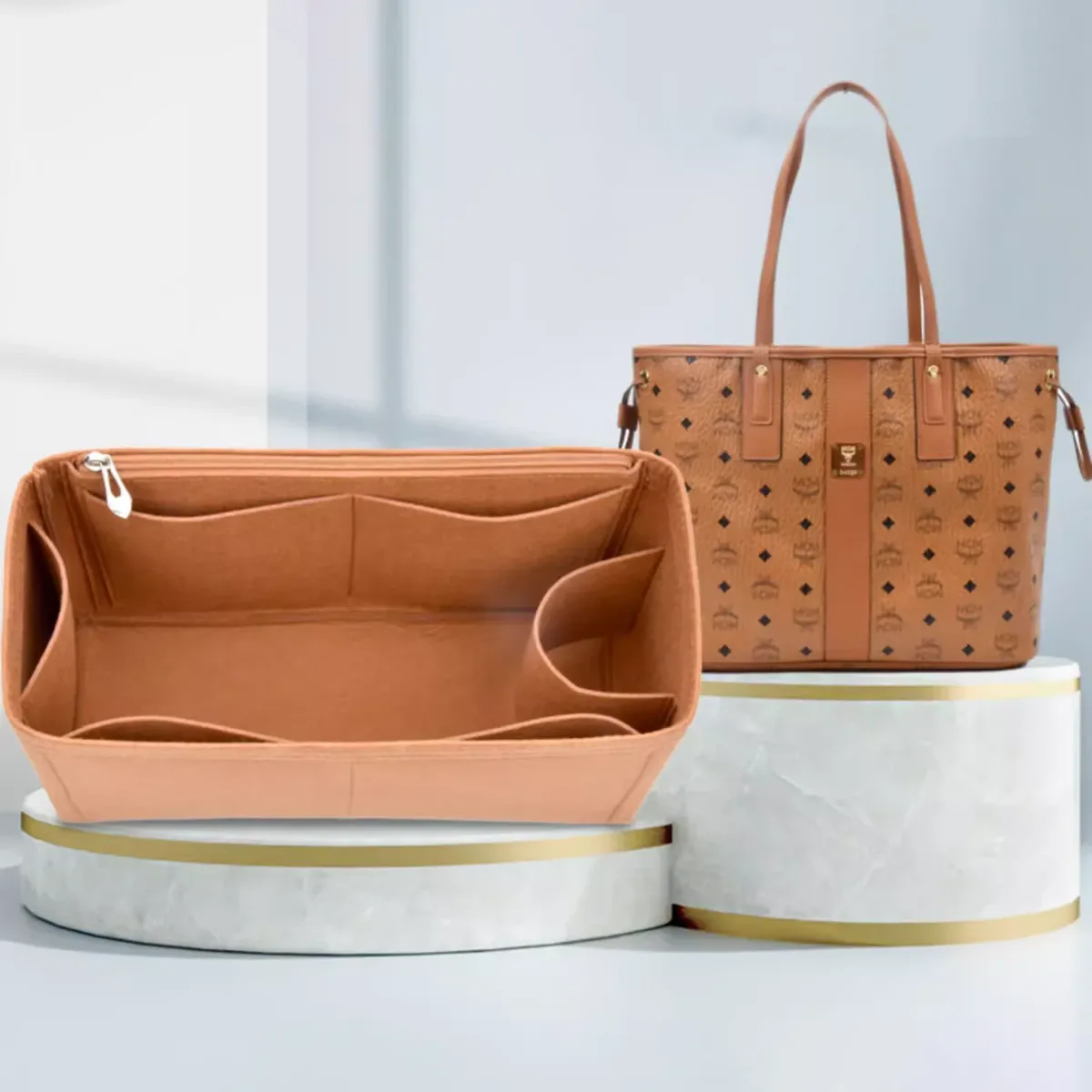 organisateur de sac à main en feutre, fourre-tout façonnant, sac façonnant de doublure insérée dans les sacs pour mcm liz visetos speedy neverful