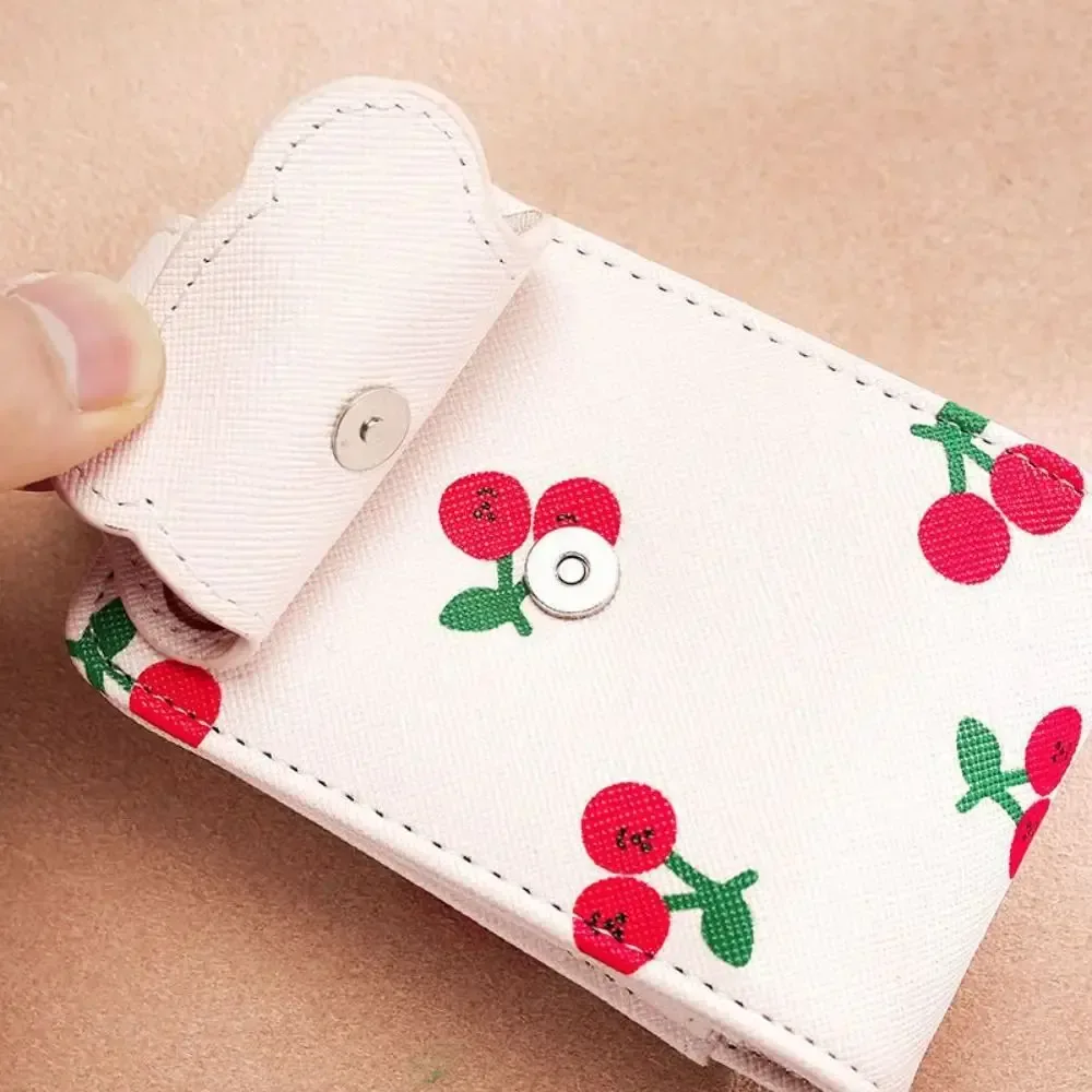 étui de rangement pour rouge à lèvres fashion cherry bear pour femmes, étui de voyage pour rouge à lèvres avec miroir, porte-rouge à lèvres en cuir pour filles