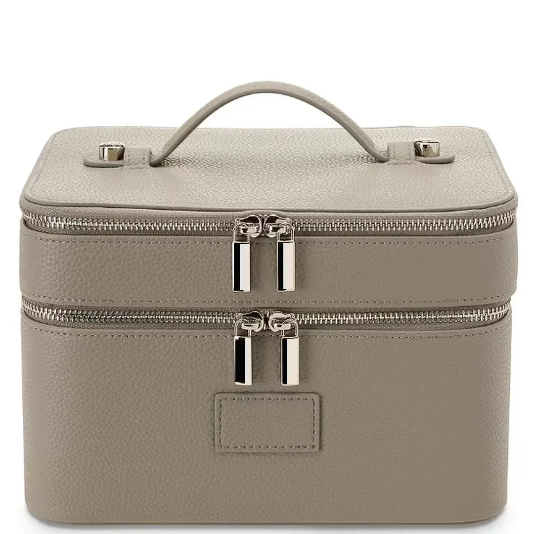 sac de maquillage professionnel portable à double couche, boîte de rangement pour cils, sac cosmétique multi-compartiments, étanche, pour les voyages et les loisirs