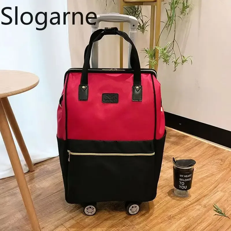 sac de voyage de grande capacité pour femmes et hommes, avec 4 roues, sac à dos à roulettes oxford, sacs à bagages roulants, sac de chariot à la mode