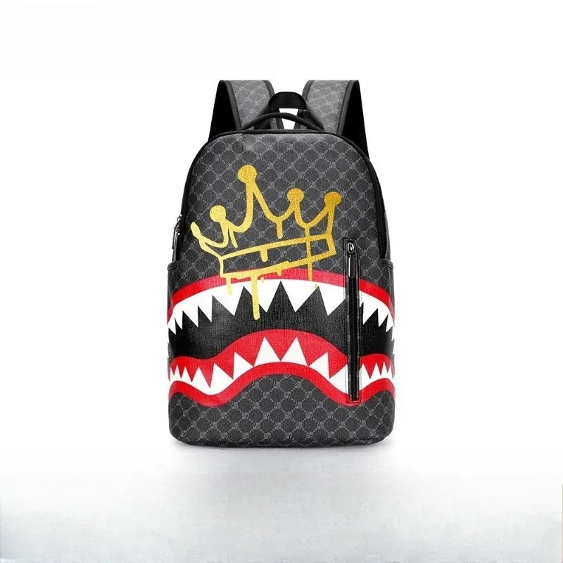 nouveau sac à bandoulière décontracté shark business grande capacité, sac à dos pour hommes, sac d'école, sac de voyage