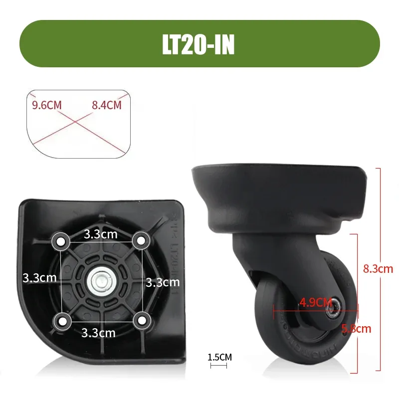 pièces de rechange pour valise hinomoto lt20-in, roues universelles, réparation d'accessoires de bagages, muet, lisse et durable