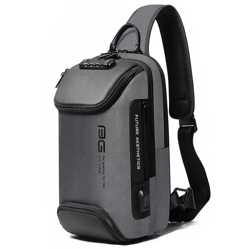 bange nouveau modèle classique sac bandoulière antivol pour homme, léger, avec port usb, pour affaires et extérieur