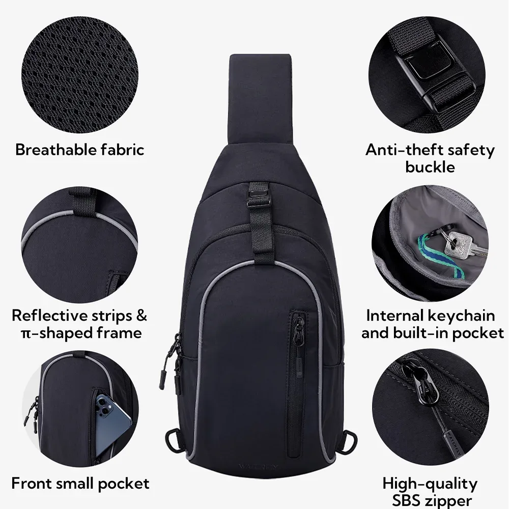 erüerfly-sac à dos à bandoulière pour hommes et femmes, sac à bandoulière de voyage, sac de poitrine, sac à dos de randonnée, mode initiée