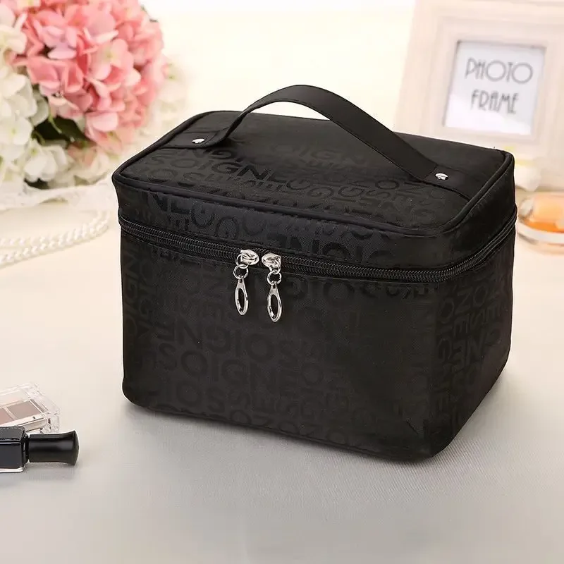 trousse de maquillage pour femmes, sac de rangement de cosmétiques de grande capacité, sac de lavage de toilette pliable, essentiels de voyage, sac à cosmétiques portatif