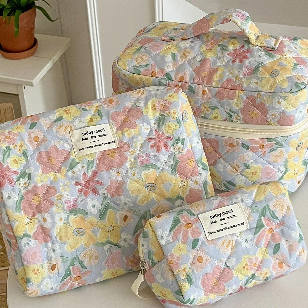 organisateur voyage polyester treillis diamant lavande relief boîte femmes maquillage compression sacs cosmétiques trousse toilette