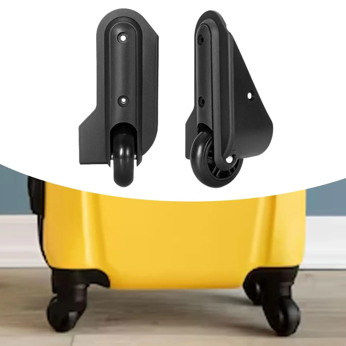 roue bagage plastique noire triangulaire ergonomique fixation universelle remplacement valise rotation flexible chargement durabilité voyage