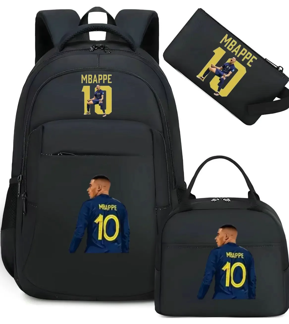 sac à dos m-mbappe camouflage 3 pièces, sacs d'école pour ordinateur portable, pour garçons et filles, sacs de voyage décontractés pour femmes et hommes, mochila