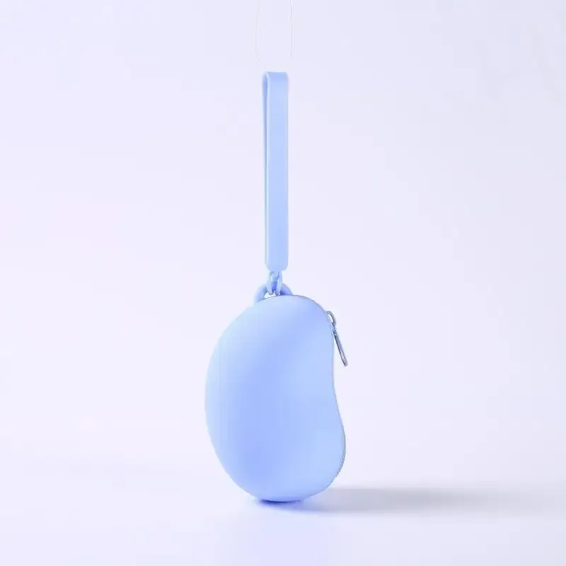 sac de rangement cosmétique en silicone bean, organisateur portable étanche pour écouteurs, câbles de données et porte-monnaie de voyage
