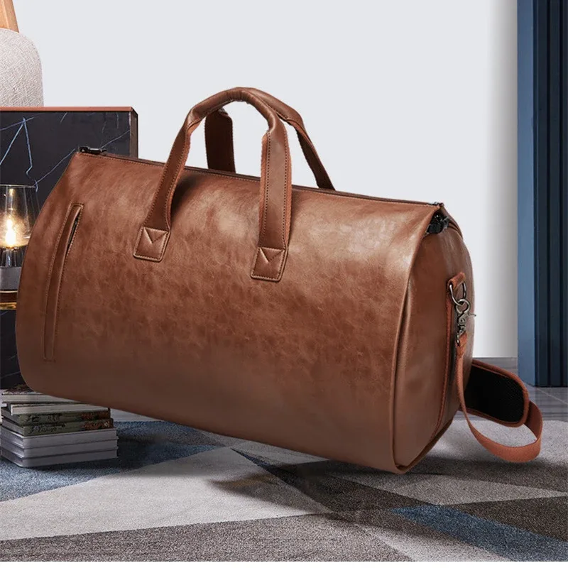 nouveau sac de rangement pliable en cuir souple pour costumes, pour femmes et hommes, sac de voyage de fitness à grande capacité, design tendance