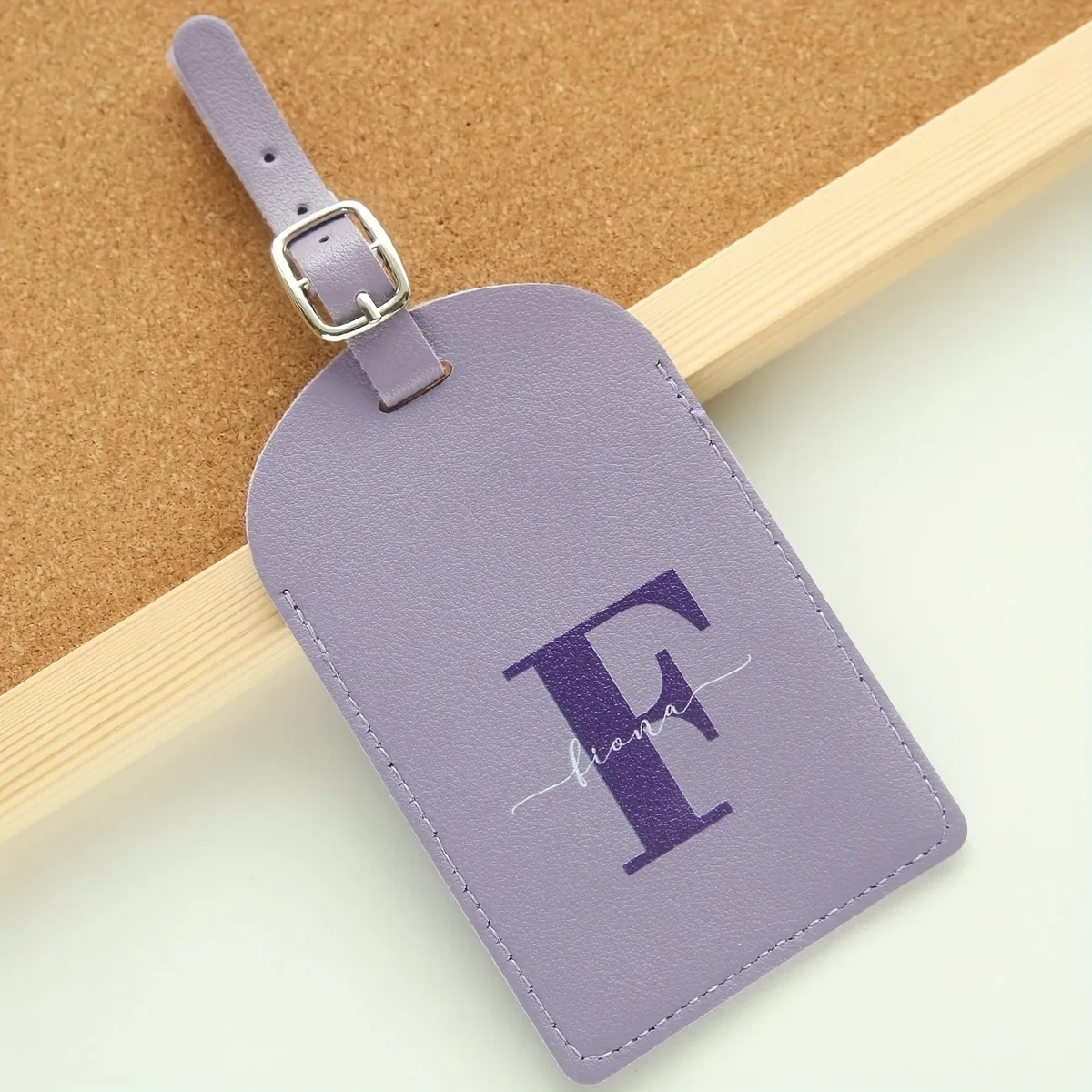 étiquette de bagage personnalisée avec nom et initiales pour valises, étiquettes de bagage colorées avec monogramme personnalisé et carte de nom avec protection de la vie privée