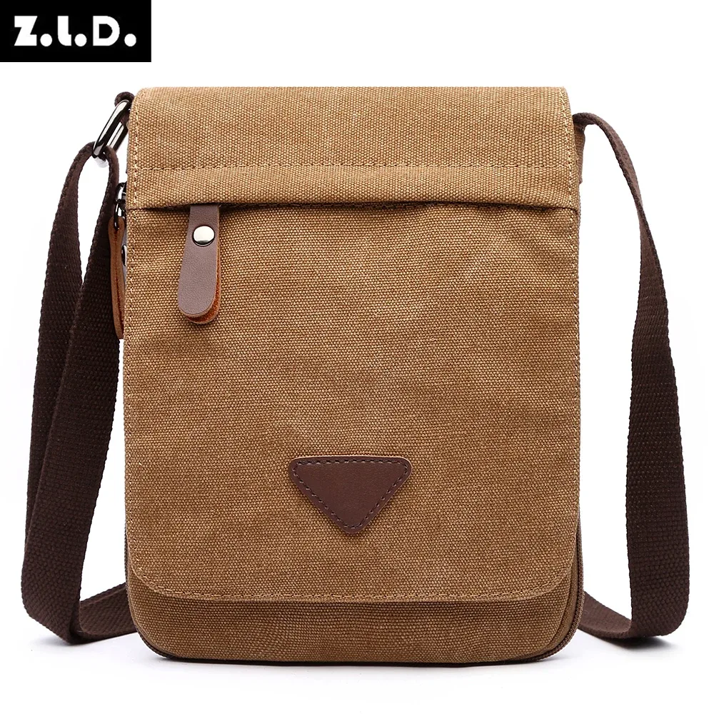 mini sacs à bandoulière en toile pour hommes, sacoches de couleurs unies, tissu solide, style vintage, nouveau design 2021