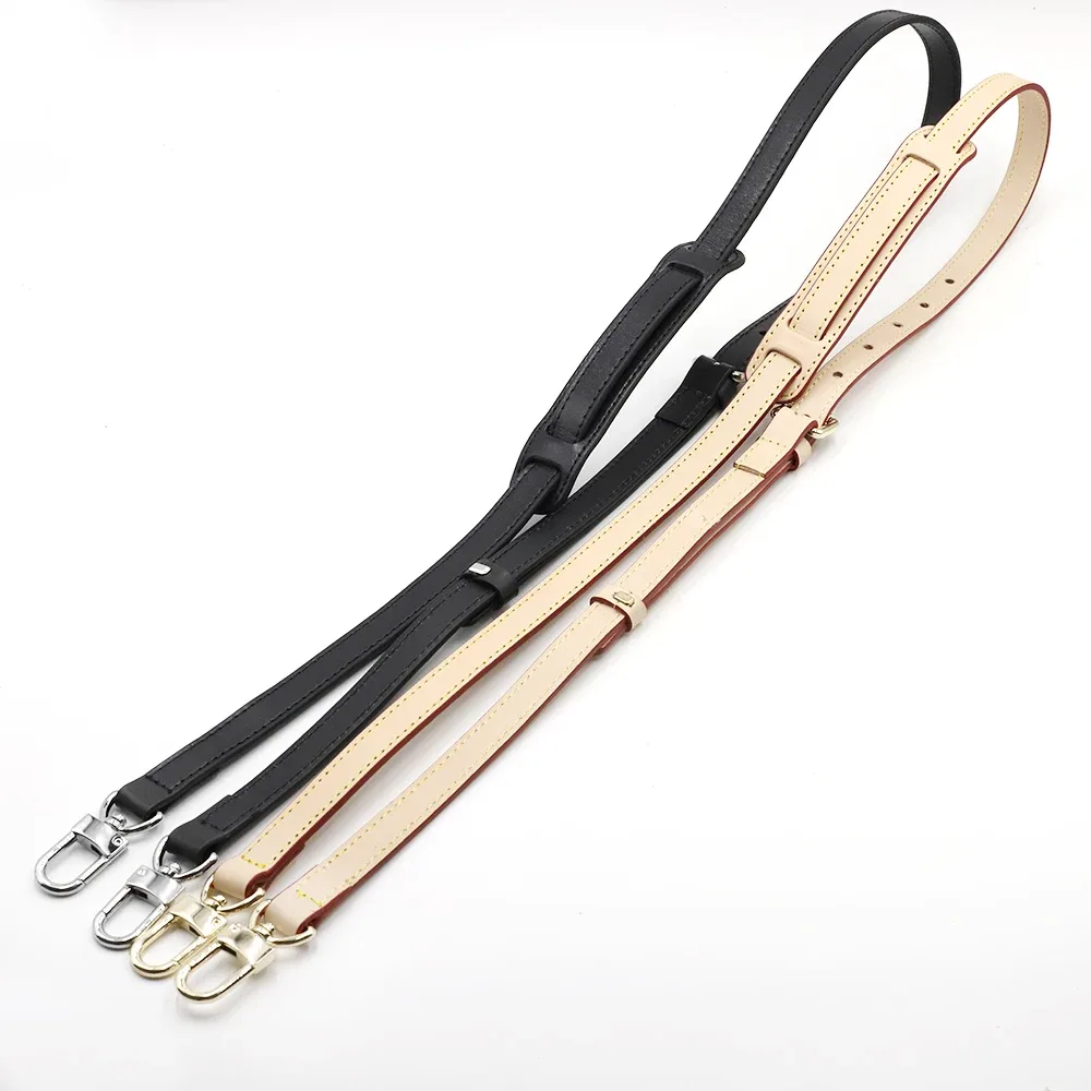 sangle de sac à bandoulière en cuir de vache de luxe, longue sangle réglable en cuir véritable, couleur noir beige, accessoires de ceinture pour sac féminin