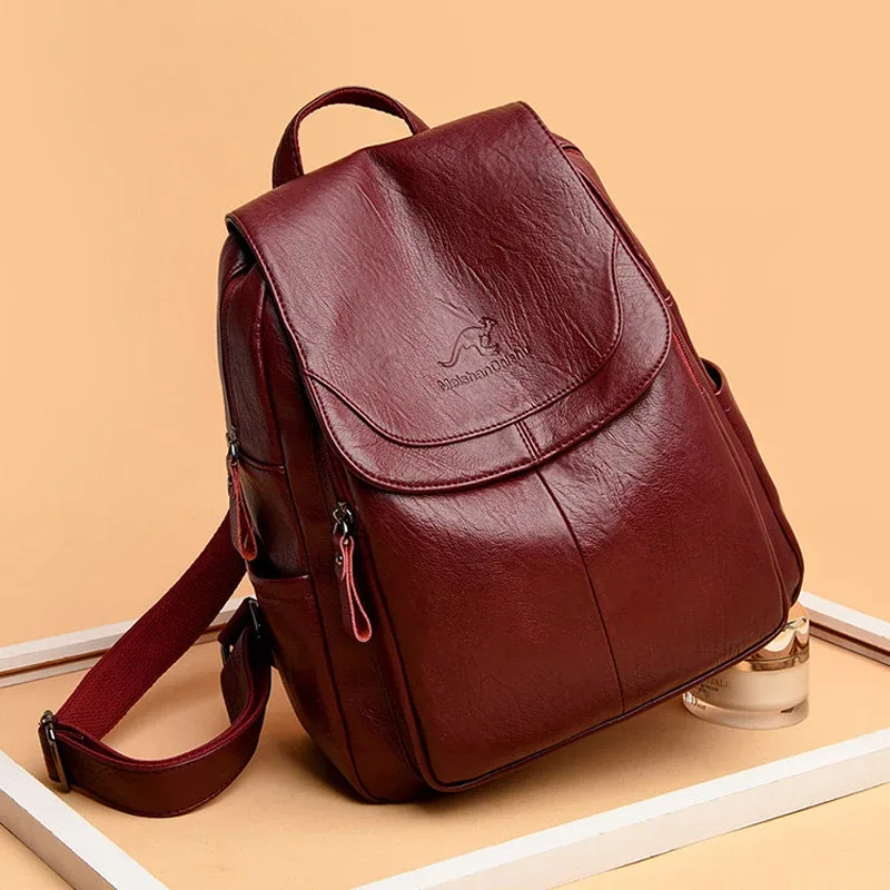 sac à dos vintage en cuir souple pour femmes, 9 couleurs, sac à bandoulière décontracté pour voyage, sacs d'école pour femmes, sac à dos pour dames.