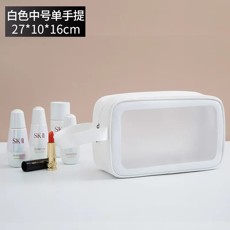 nouvelle trousse de toilette et de maquillage transparente imperméable à grande capacité, épaissie, sans logo, pour voyage, multi-usage, portable, cosmétique